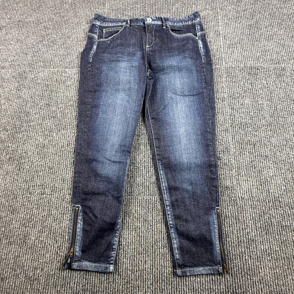 Calvin Klein Jeans Womens Size 10 Dark Wash Ankle Zip Slim Leg Jeans WF10A06O